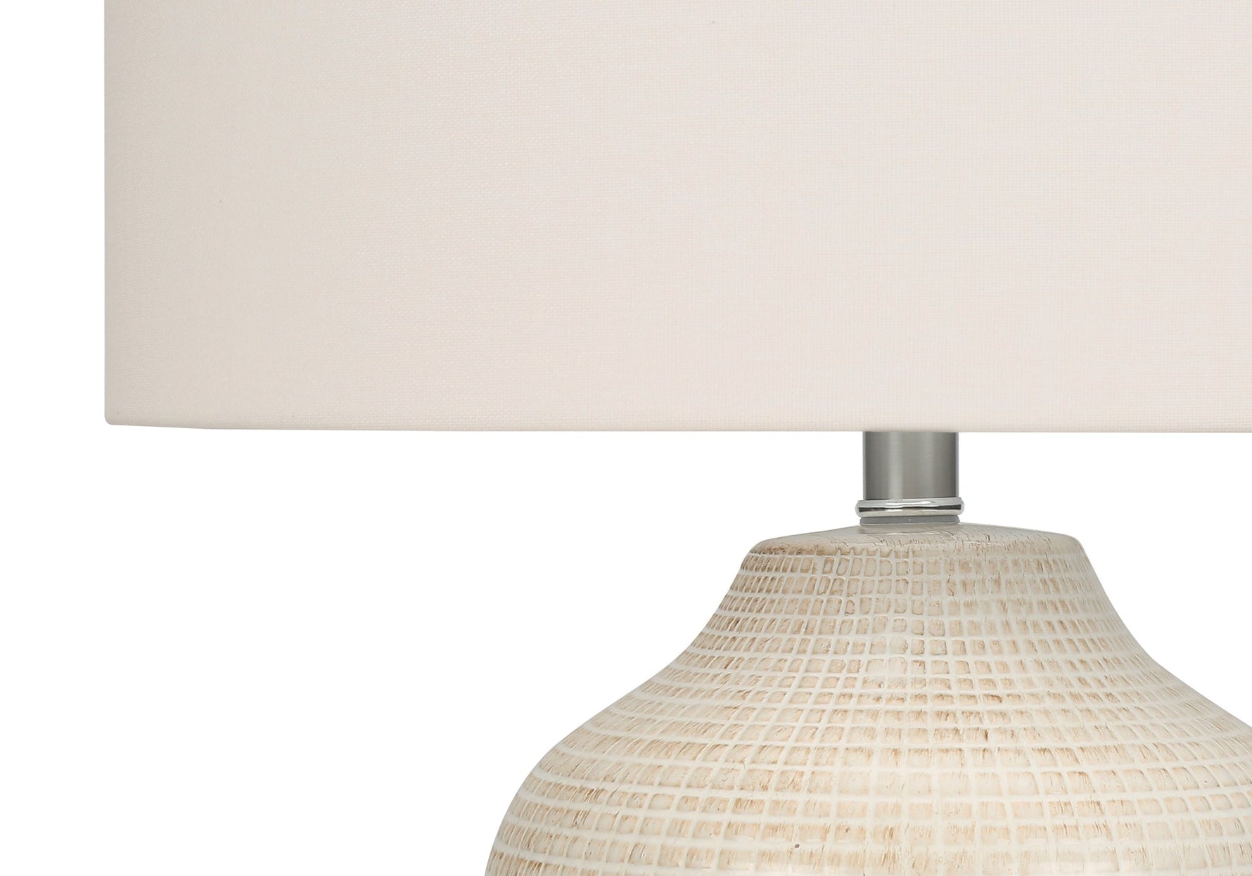 Contemporary 26"h Cream Ceramic Table Lamp with Ivory Shade