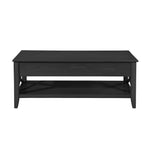 Decatur Farmhouse Lift Top Coffee Table With Storage - Black / Ash