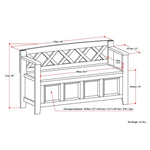 Amherst Solid Wood Entryway Storage Bench in Distressed Grey
