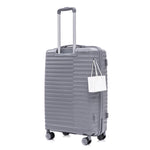 4-Piece PP Spinner Wheel Luggage Set with Cosmetic Case, Light Gray