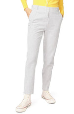 Court & Rowe Clean Finish Stretch Seersucker Trousers in Stone Grey, Size 8