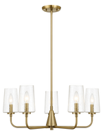 Dazzle Five Lights Chandelier With Clear Seeded Glass - Satin Brass