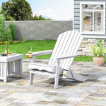Zenithia Outdoor Foldable Adirondack Chair with 2 Cup Holders, White