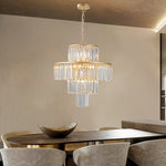 (Same as W1340126461/L5023) 20' Luxury 4-Tier Crystal Chandelier, 12-Light Gold Frame Pendant Light, Elegant Ceiling Lighting for Living Room, Dining Room, Bedroom (No Bulbs)