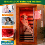 Far infrared sauna front door with red light therapy Low EMFwooden sauna room