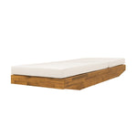 Acacia Wood Chaise Lounge with Cushion - Teak Finish
