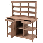 TOPMAX 66" Large Outdoor Farmhouse Wooden Potting Bench Table
