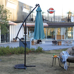 10ft Solar LED Offset Hanging Patio Umbrella (Light Green)