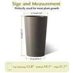 2 Pack Tall 21.7 in Modern Brown Planters for Indoor & Outdoor
