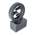 26.77'H Gray Circular Polyresin Outdoor Water Fountain with LED Light