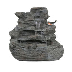Concrete Rock Waterfall Fountain with LED Lights
