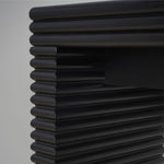 47" Modern Black Wood Console Table with Ribbed Legs