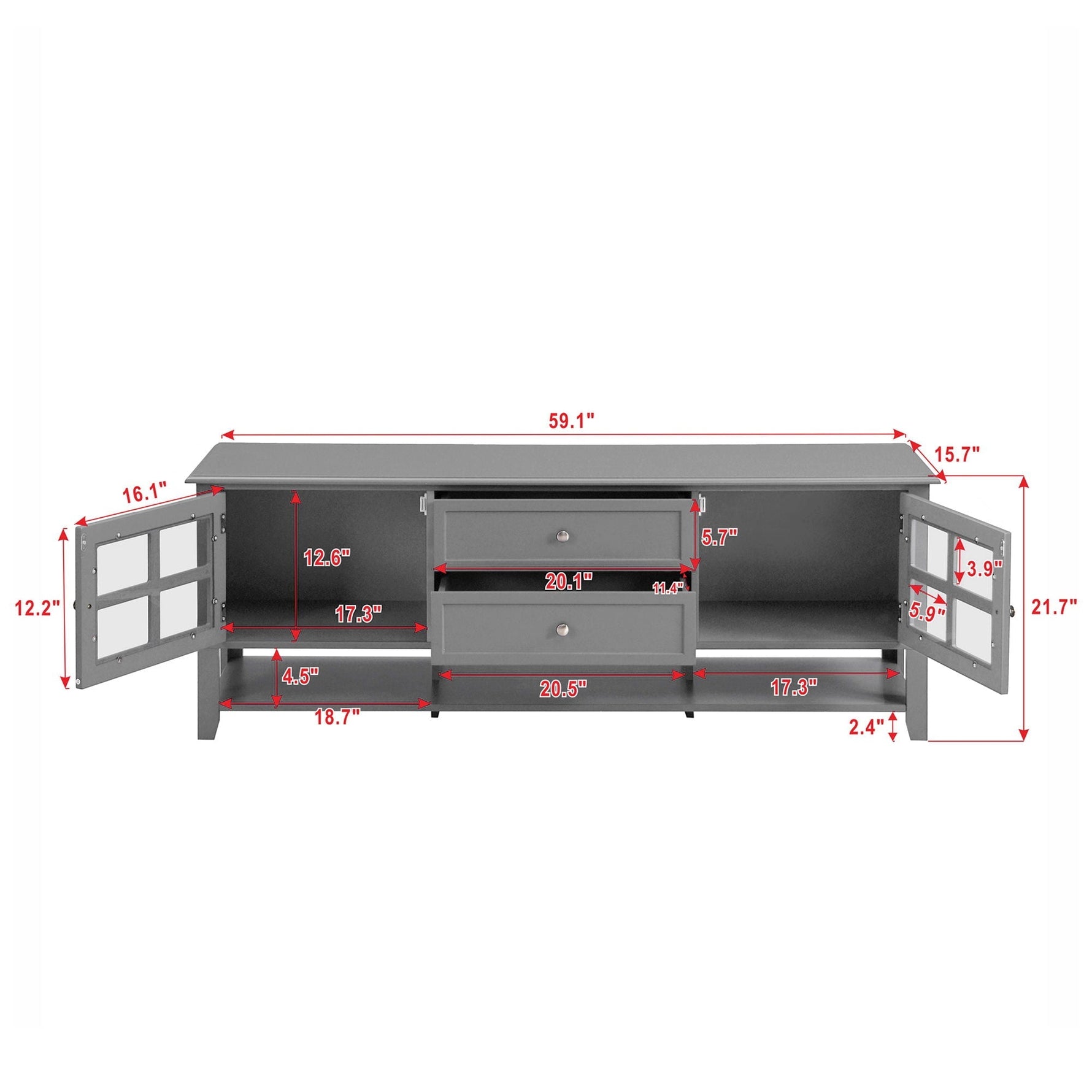 TV Stand With Dual Drawers and Hidden Storage