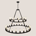 52 Inch Black Wagon Wheel Chandelier, 36-Lights