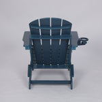 Folding Adirondack Chair with Dual Cup Holder - Navy Blue