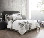 Ridgely 7 Pc Watercolor Black and White Floral Comforter Set