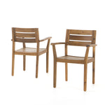 Stamford Dining Chairs Set of 2, Acacia Wood Patio Armchair