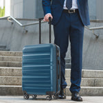 Hardshell ABS Luggage Set 24-Inch Spinner Suitcase with 2 Packing Cubes