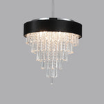 18-inch Modern Crystal Chandelier with Black Velvet Shade
