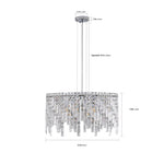 24" Luxurious Round Silver Crystal Chandelier