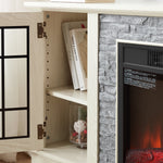 58" Modern TV Stand with Electric Fireplace and Storage