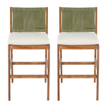 Outdoor Acacia Wood Bar Stools (Set of 2)