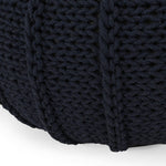 Bordeaux Knitted Cotton Round Pouf Ottoman and Floor Cushion