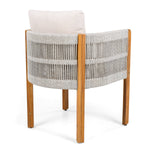 Acacia Wood Outdoor Dining Chairs 2-Pack with Beige Cushions