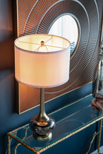 D15x29 Table Lamp with Glass Drum Shade
