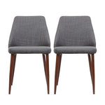 Modern Dining Chair With Iron Legs And Wood Finish