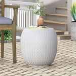 Outdoor Lightweight Concrete Side Table - Antique White