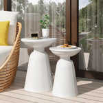 Serenita Outdoor Side Tables With Flared Design (Set of 2)
