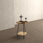 Petal Shape Accent Side Table - Acacia Wood