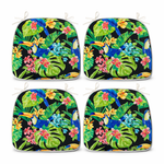 Outdoor Patio Chair Cushions, Water-Repellent U-Shape Thick Foam Seat Cushions with Ties