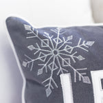 Nneka Let It Snow Gray Velvet Lumbar Pillow with Insert 14x20