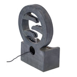 26.77'H Gray Circular Polyresin Outdoor Water Fountain with LED Light