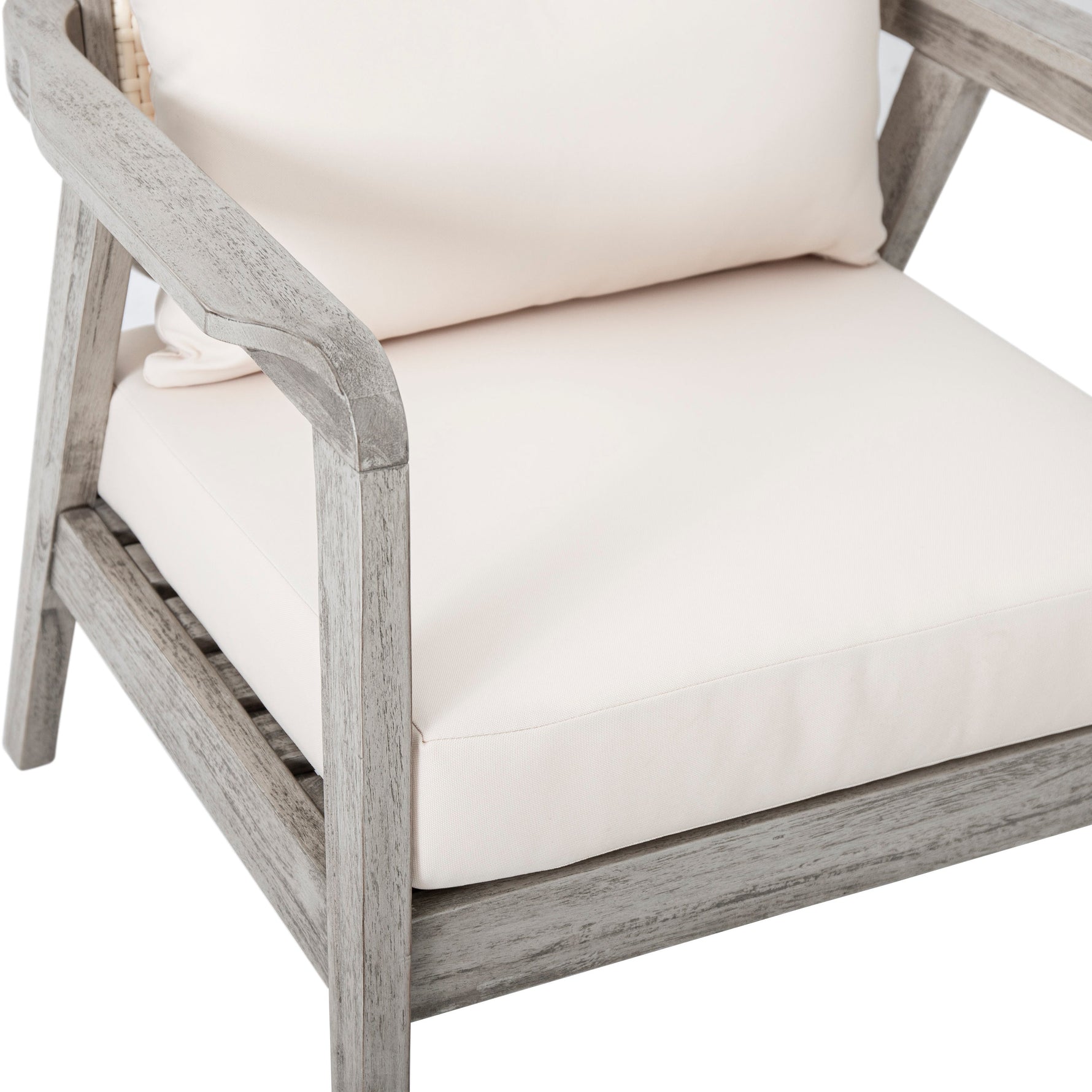 (Set of 2) Outdoor Acacia Wood Patio Club Chairs with Cushions