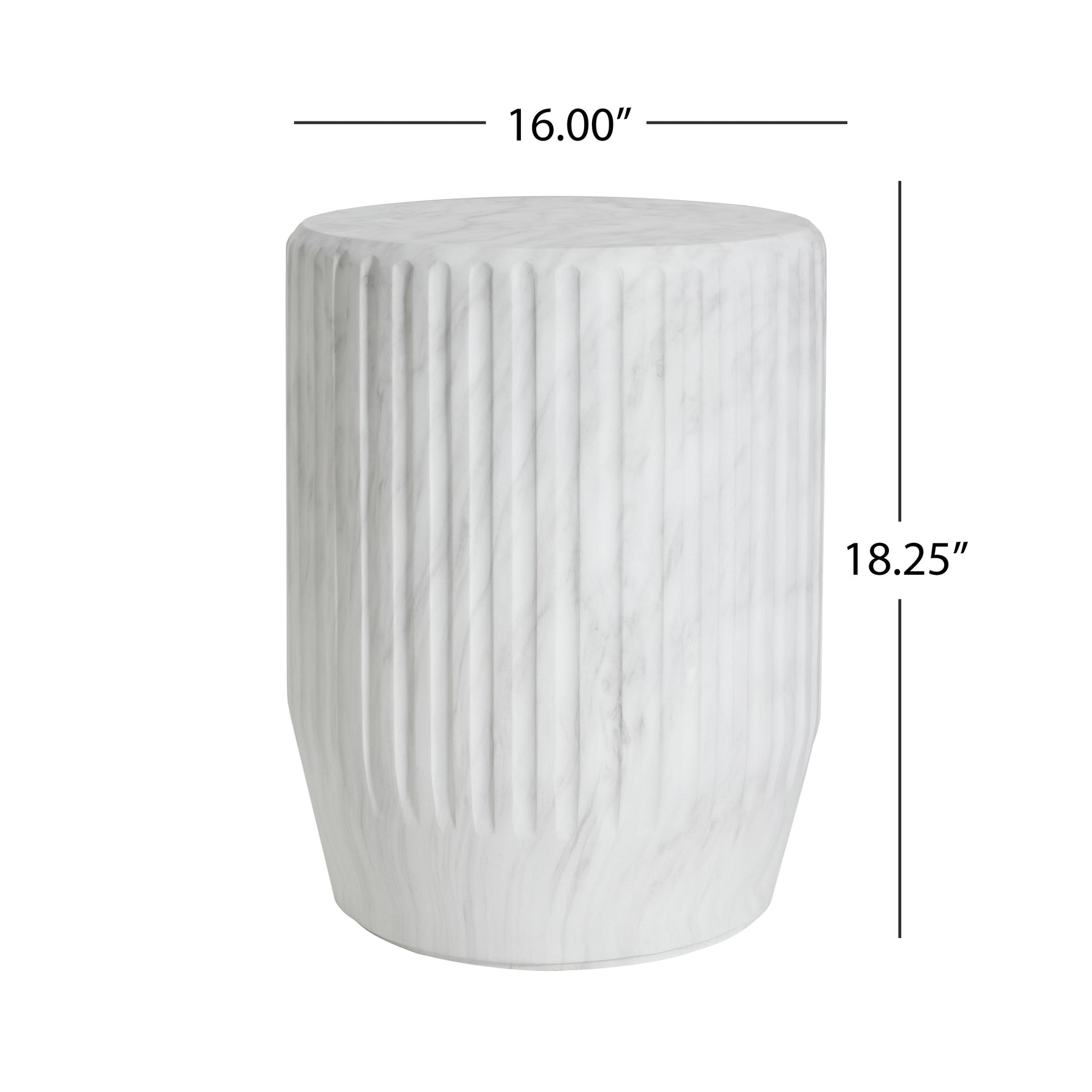 Outdoor Cicci Carved Side Table, White