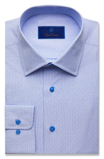 David Donahue Trim Fit Dress Shirt in Blue, Size 18.5 - 34