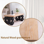 Black Scroll Base Coffee Table – 47" Rectangular Wood Living Room Table