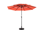 Aluminium 10ft 3-Tier Auto-Tilt Outdoor Patio Umbrella - Orange
