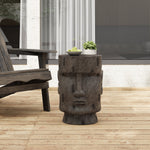 Outdoor Side Table Easter Island Moai Statue Pedestal
