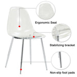 Modern Minimalist Transparent Dining Chair - 6-Piece Set