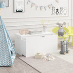 Toy Storage Organizer With Rolling Drawer, Chest With Wheels, Large Pull Out Bin For Nursery - White