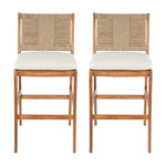Outdoor Acacia Wood Bar Stools (Set of 2)