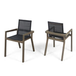 Belfast Dining Chair with Acacia Wood Frame and Mesh Seating (Set of 2)