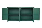 59in Green Accent Cabinet with 4 Doors Mid Century Modern Buffet