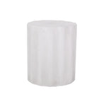 Outdoor End Table With Soft Wave Edge - Antique White