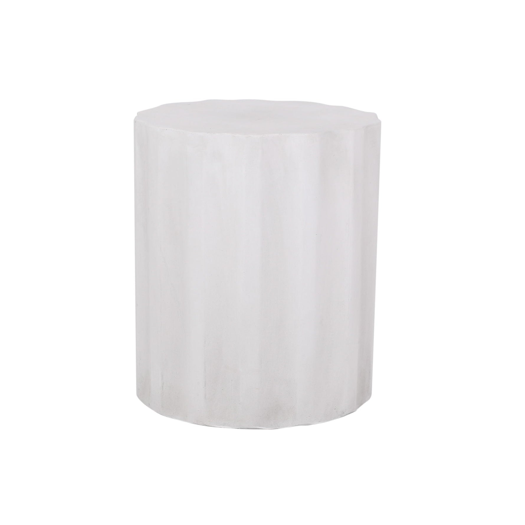 Outdoor End Table With Soft Wave Edge - Antique White
