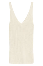 Women's Treasure & Bond V-Neck Ribbed Sweater Tank, Size Small - Beige